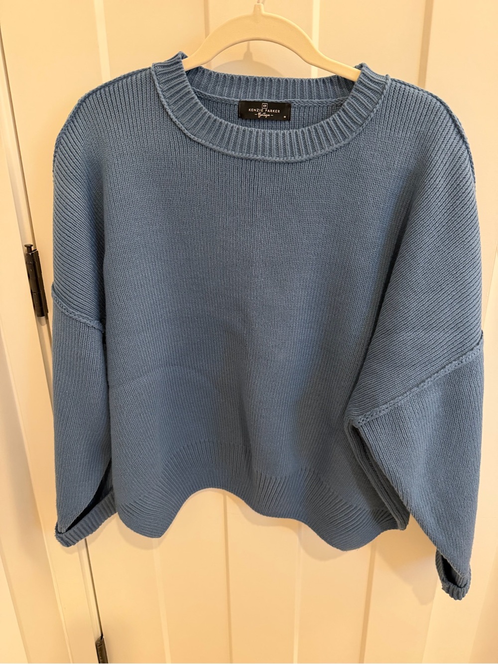 Blue Knit Crewneck Sweater